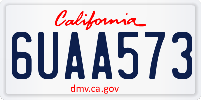 CA license plate 6UAA573
