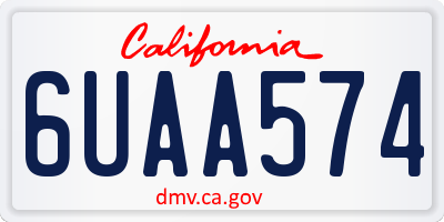 CA license plate 6UAA574