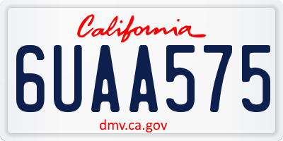 CA license plate 6UAA575