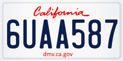 CA license plate 6UAA587