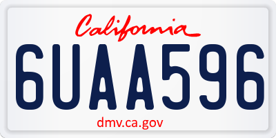 CA license plate 6UAA596