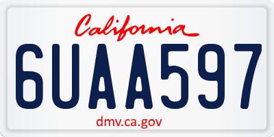 CA license plate 6UAA597