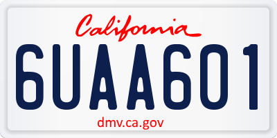 CA license plate 6UAA601