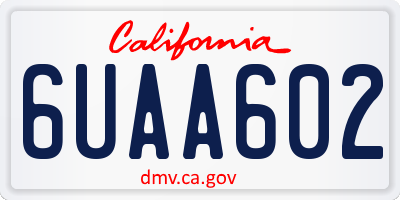 CA license plate 6UAA602