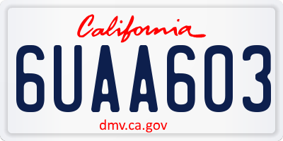 CA license plate 6UAA603