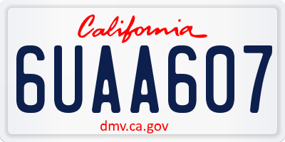 CA license plate 6UAA607
