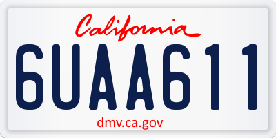 CA license plate 6UAA611