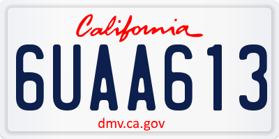 CA license plate 6UAA613