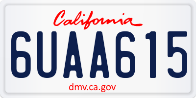 CA license plate 6UAA615