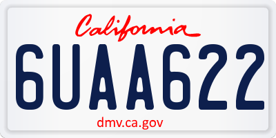 CA license plate 6UAA622