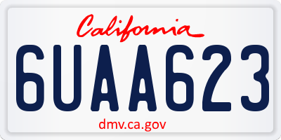 CA license plate 6UAA623