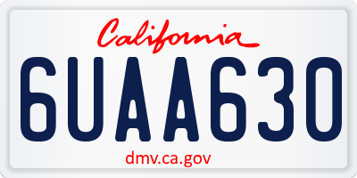 CA license plate 6UAA630