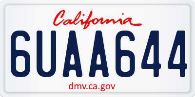 CA license plate 6UAA644