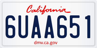 CA license plate 6UAA651