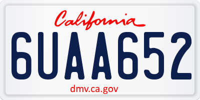 CA license plate 6UAA652