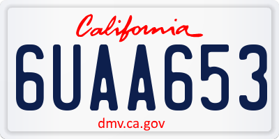 CA license plate 6UAA653