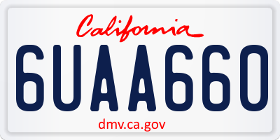 CA license plate 6UAA660