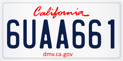 CA license plate 6UAA661