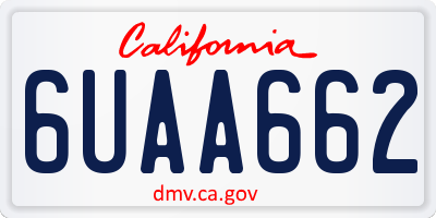 CA license plate 6UAA662