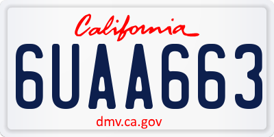 CA license plate 6UAA663