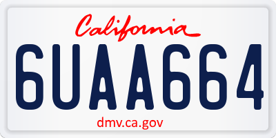 CA license plate 6UAA664