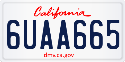 CA license plate 6UAA665
