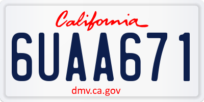 CA license plate 6UAA671