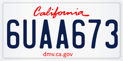 CA license plate 6UAA673
