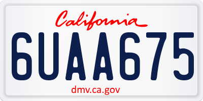 CA license plate 6UAA675