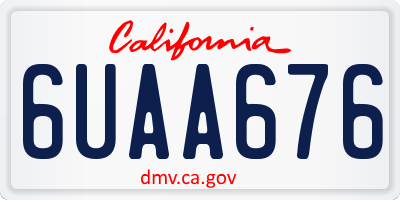 CA license plate 6UAA676