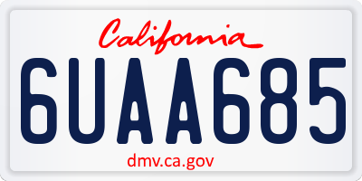 CA license plate 6UAA685