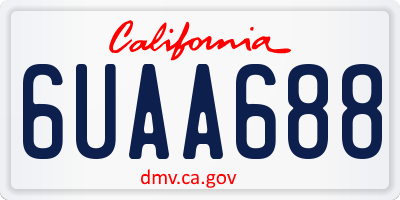 CA license plate 6UAA688
