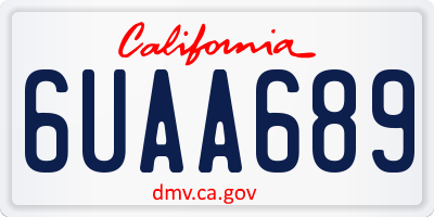 CA license plate 6UAA689