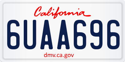 CA license plate 6UAA696