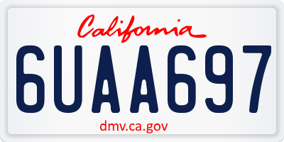 CA license plate 6UAA697