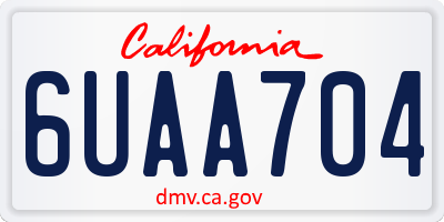 CA license plate 6UAA704