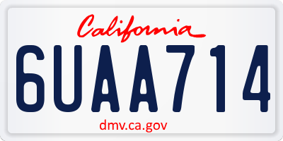 CA license plate 6UAA714