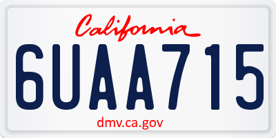 CA license plate 6UAA715