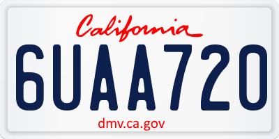 CA license plate 6UAA720