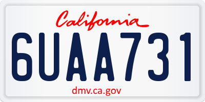 CA license plate 6UAA731