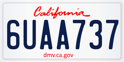 CA license plate 6UAA737