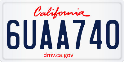 CA license plate 6UAA740