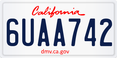 CA license plate 6UAA742