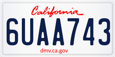 CA license plate 6UAA743