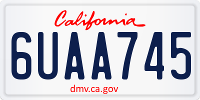 CA license plate 6UAA745