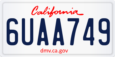 CA license plate 6UAA749