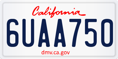 CA license plate 6UAA750