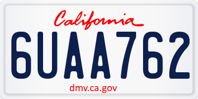 CA license plate 6UAA762