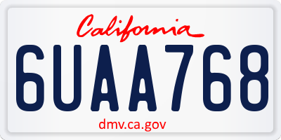 CA license plate 6UAA768