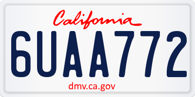 CA license plate 6UAA772